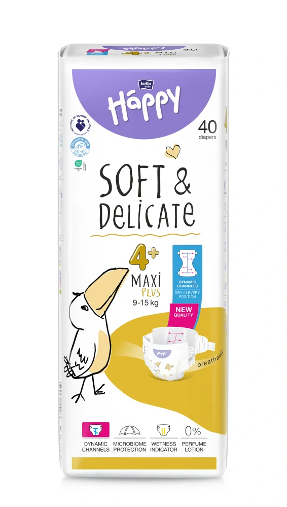 DETSKÉ PLIENKY Happy Soft and Delicate Maxi Plus - 40 ks