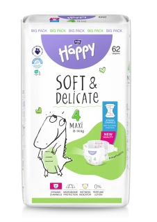 Detské plienky Bella Baby Happy Soft&Delicate Maxi - 62 ks